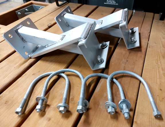 Ensemble de braquettes renforcies pour installation de quai à motomarine simple - Quai en aluminium - KPWC-ALU